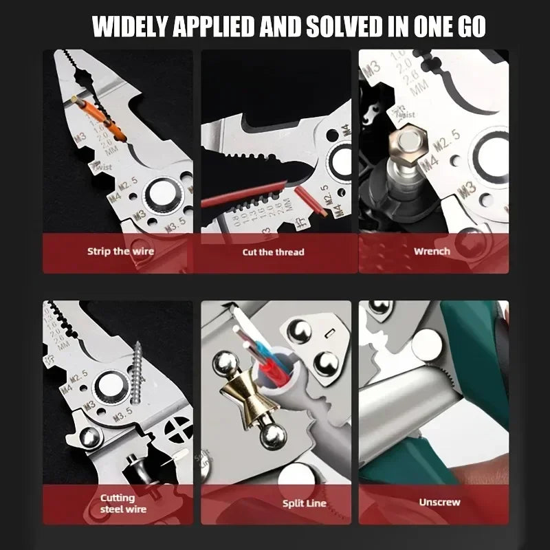 Multifunctional 18-in-1 Wire Stripping and Crimping Pliers