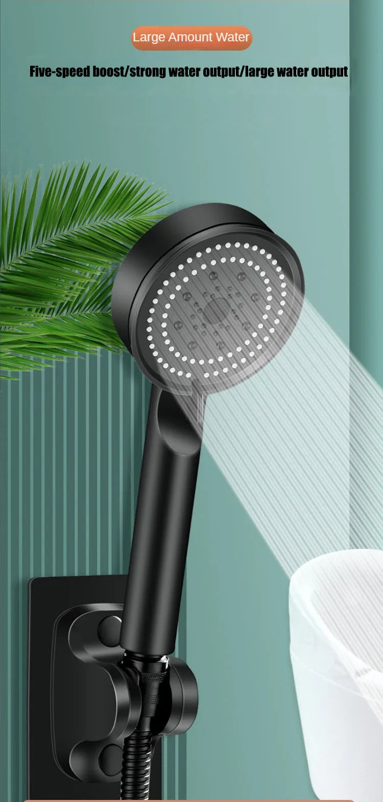 5-Mode High-Pressure Water Saving Handheld Shower Head - 7