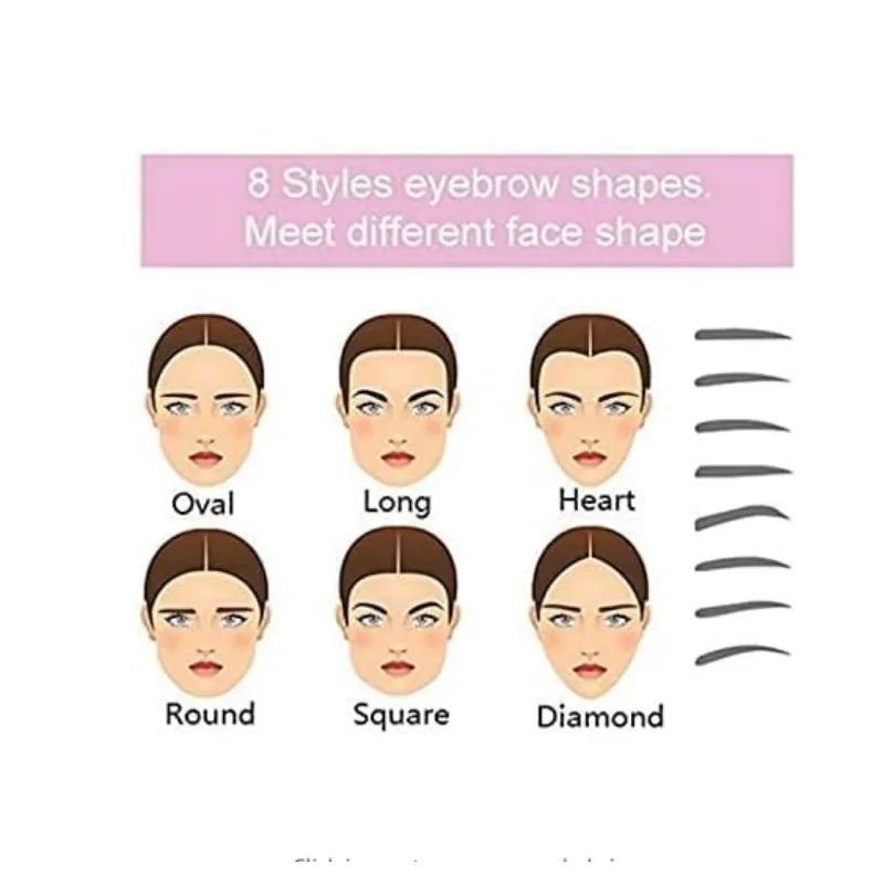 8-Piece Eyebrow Shaping Stencil Kit for Perfect Brows