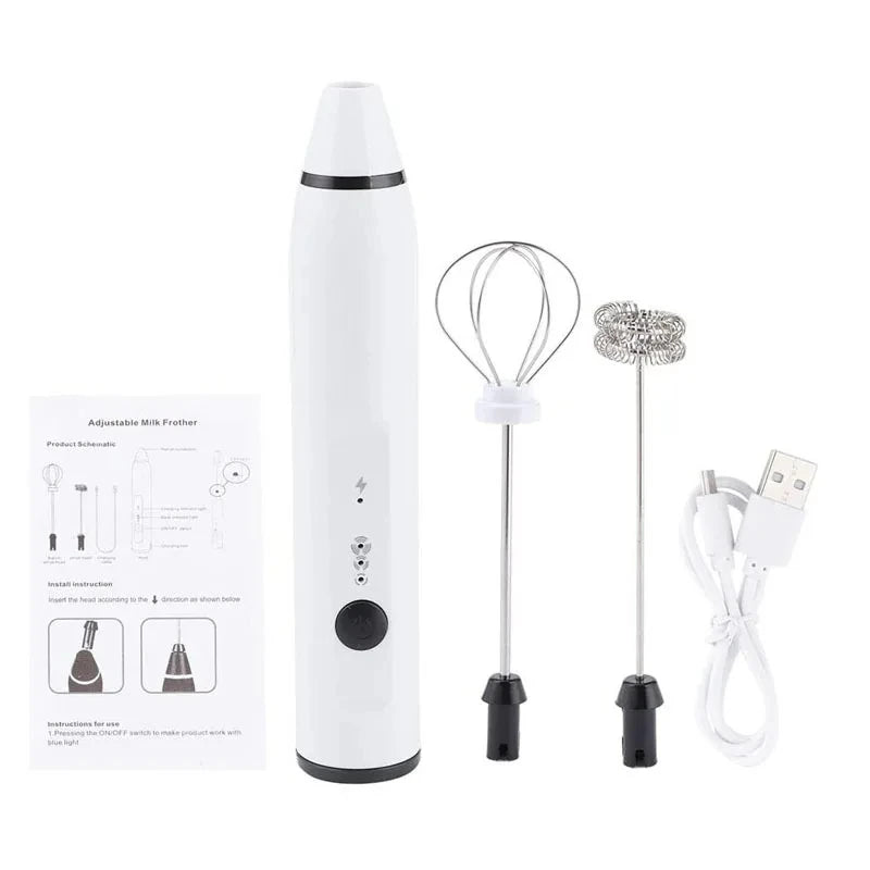 Rechargeable Electric Handheld Milk Frother and Whisk