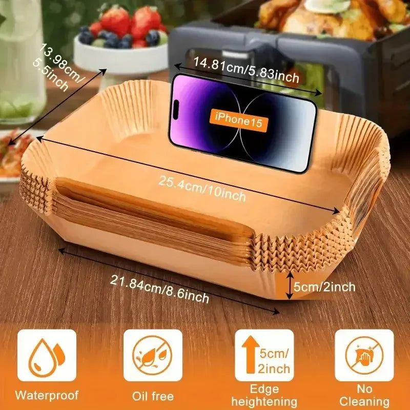 Rectangular Disposable Air Fryer Parchment Paper Liners