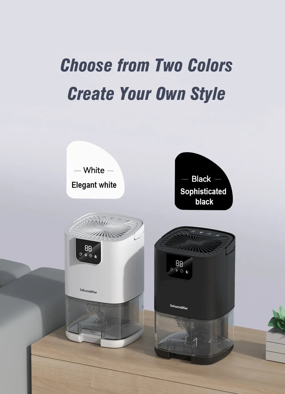 1000ML Portable Smart Dehumidifier for Home and Bedroom - 17