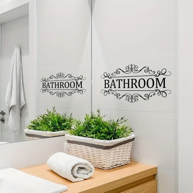 Waterproof Decorative Bathroom Door Wall Decal - 3