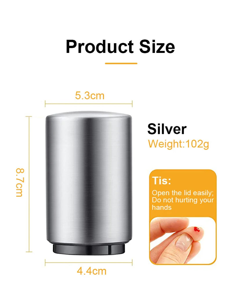 Automatic Stainless Steel Push-Down Beer Bottle Opener - 17