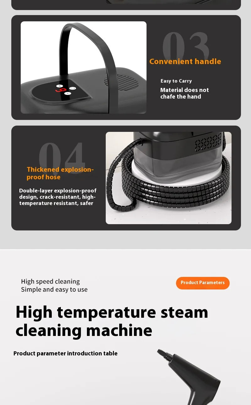 High-Pressure Portable Steam Cleaner for Household and Car