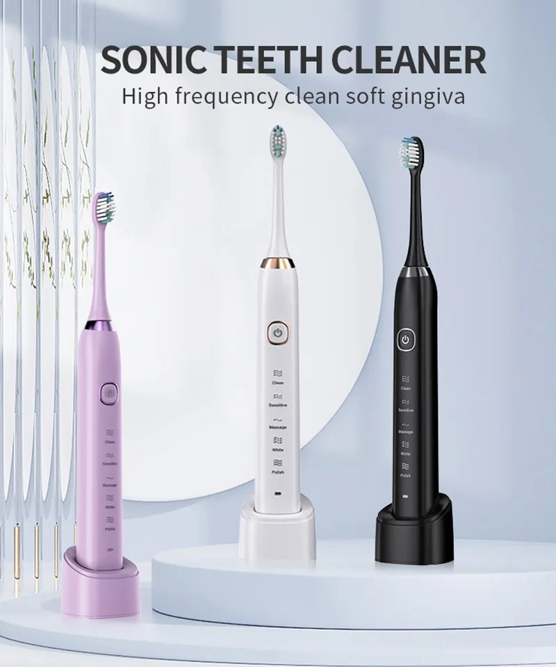 Rechargeable Sonic Electric Toothbrush with 8 Brush Heads - 6