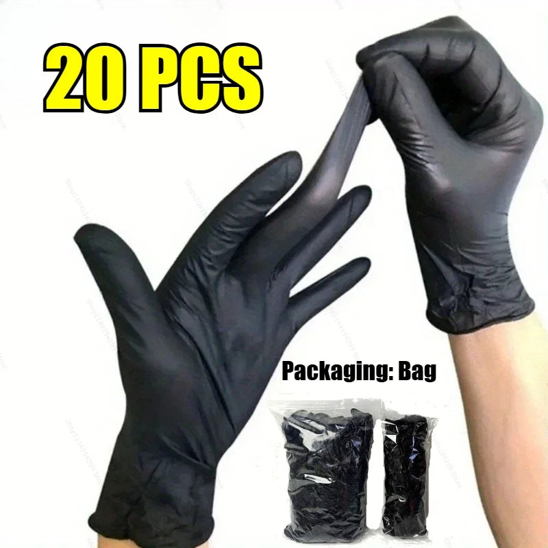 Black Disposable Nitrile Gloves for Cleaning and Household Use - 19