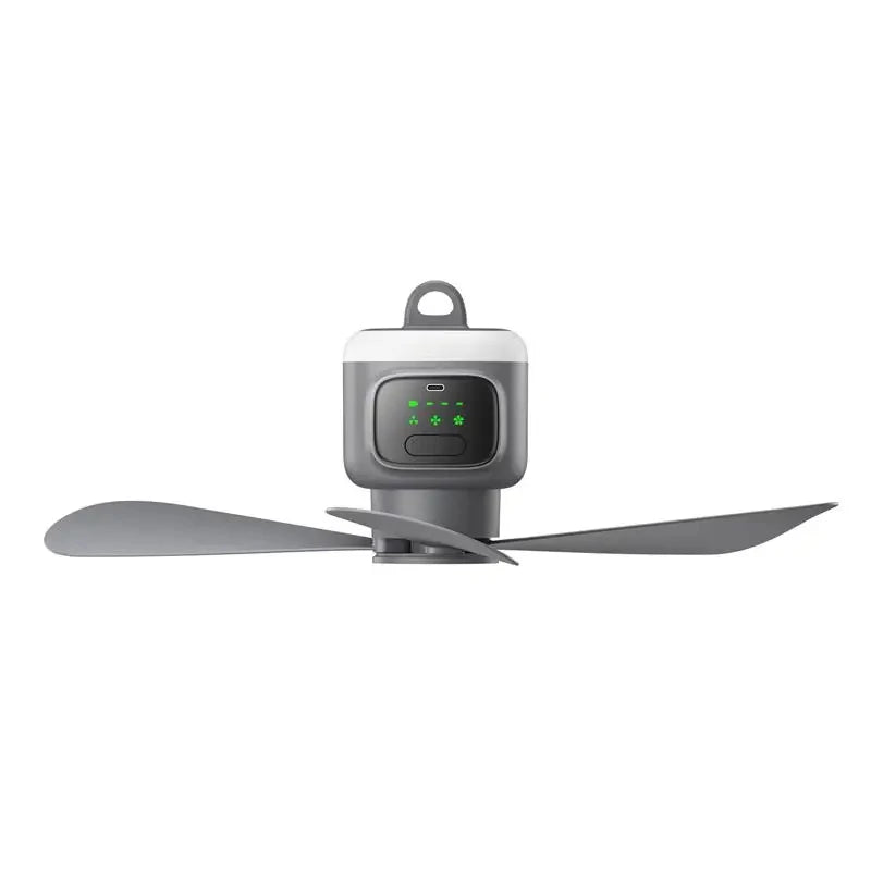Portable Rechargeable Ceiling Fan with LED Light for Camping