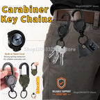 Heavy Duty Retractable Carabiner Key Chain with Steel Wire