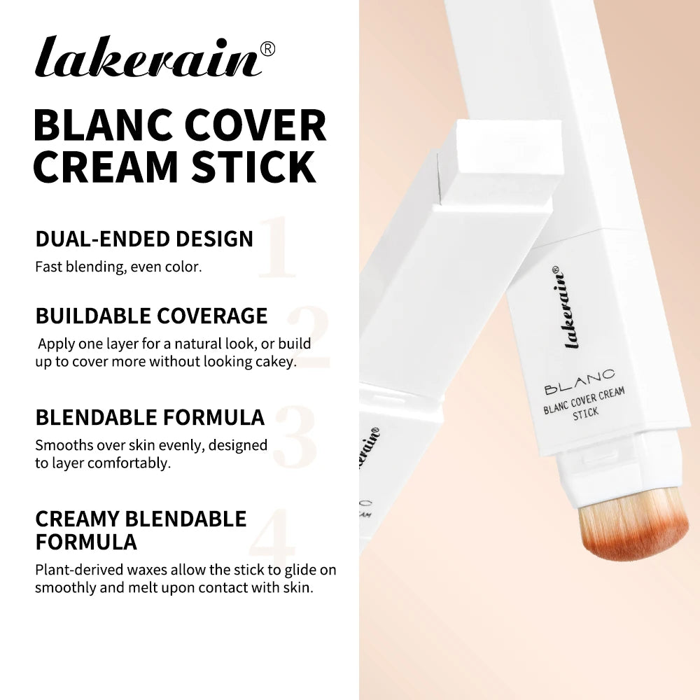 Full Coverage Cream Foundation Stick with Built-in Blending Brush - 5