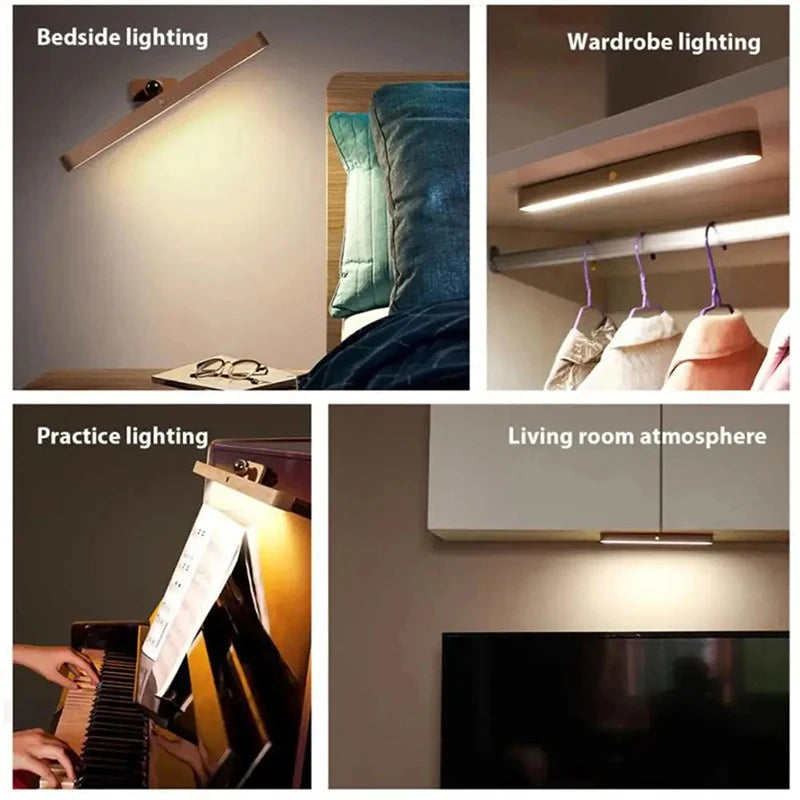 Portable Rechargeable Wooden Magnetic LED Wall Lamp - 1