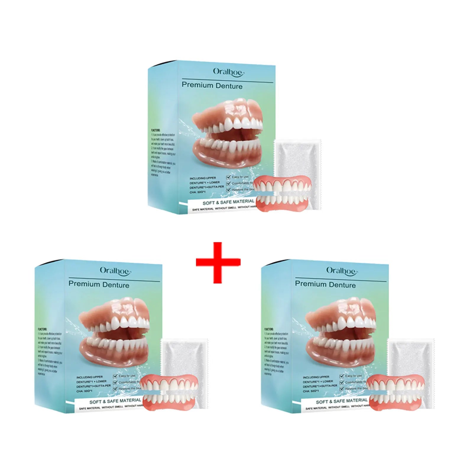Temporary Silicone Cosmetic Denture Set for Smile Improvement - 17