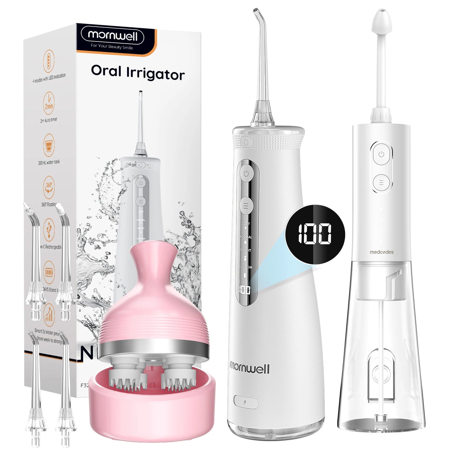 Portable Electric Water Flosser and Scalp Massager Set - 39
