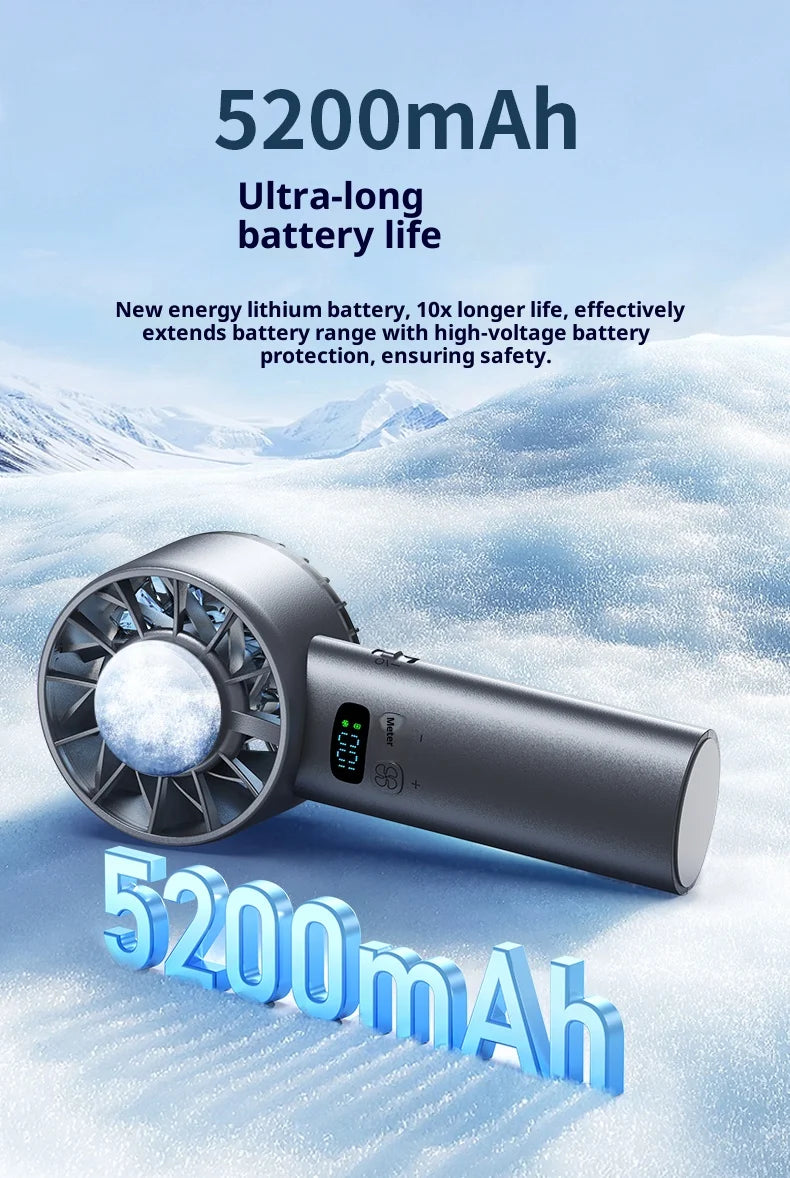 Portable Handheld Cooling Fan with Ice Compress Technology - 15