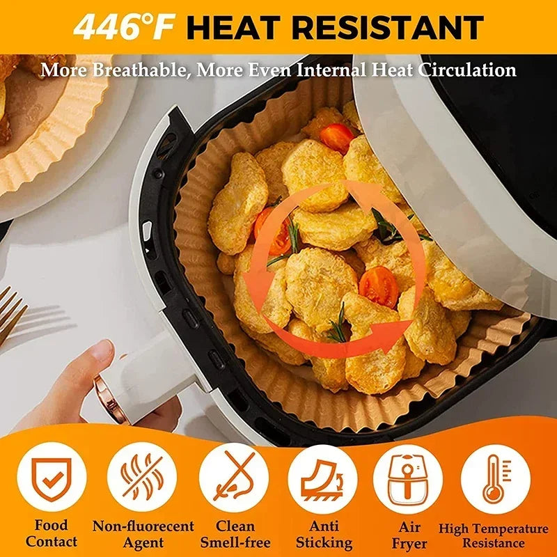 Disposable Non-Stick Air Fryer Parchment Paper Liners - 10