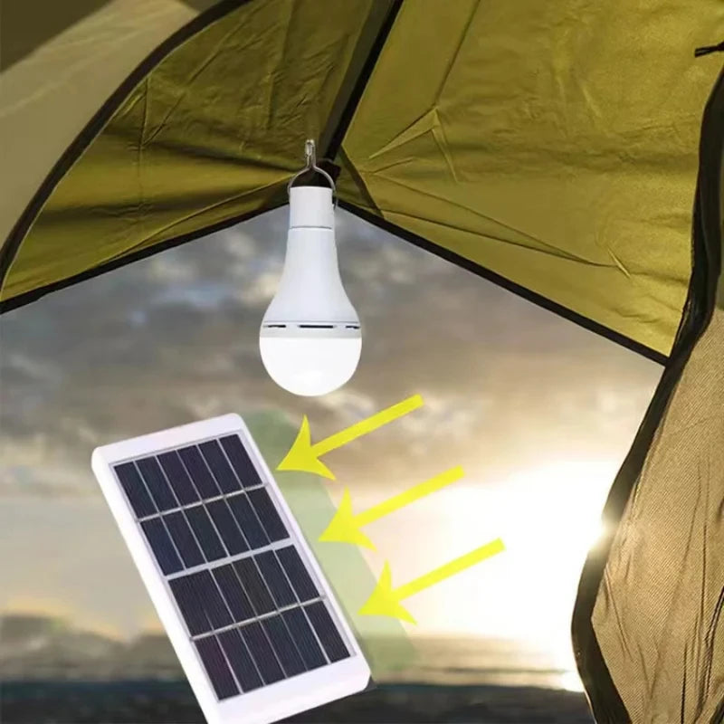 Portable Solar Powered LED Hanging Light for Camping and Emergency
