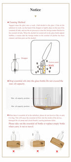 Waterless Wood and Glass Essential Oil Aromatherapy Diffuser