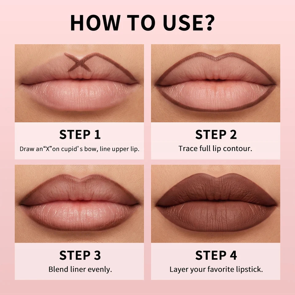 Waterproof Long-Lasting Matte Lip Liner Pencil