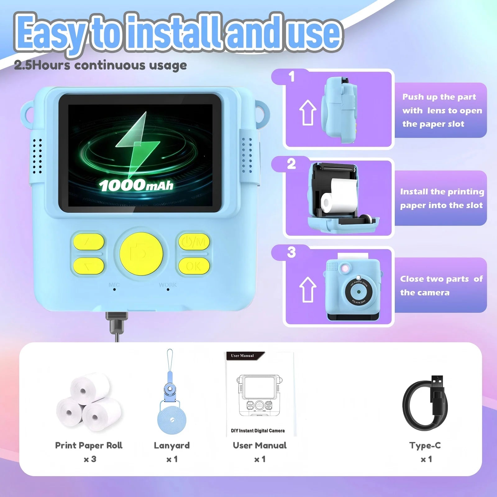 Instant Print Camera for Kids - 6