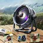 Portable Rechargeable Camping Fan with Night Light and Power Bank