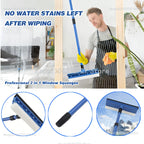 Telescopic 2-in-1 Window Squeegee and Sponge Cleaner