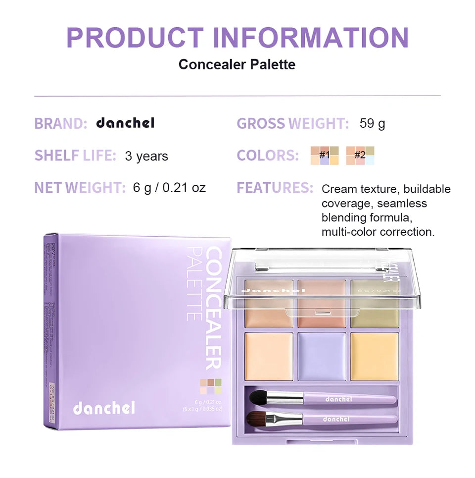 Multi-Shade Face Concealer and Color Correction Palette - 16