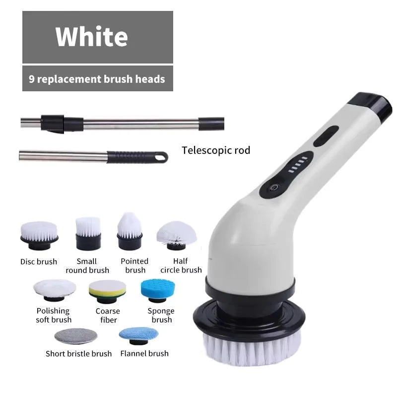 9-in-1 Electric Cordless Spin Scrubber for Deep Home Cleaning