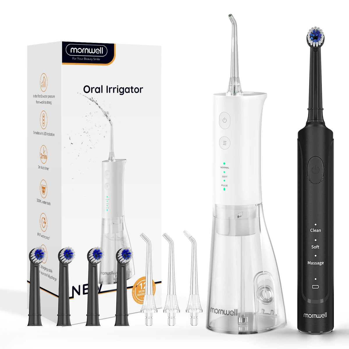 2-in-1 Portable Water Flosser and Electric Toothbrush Kit