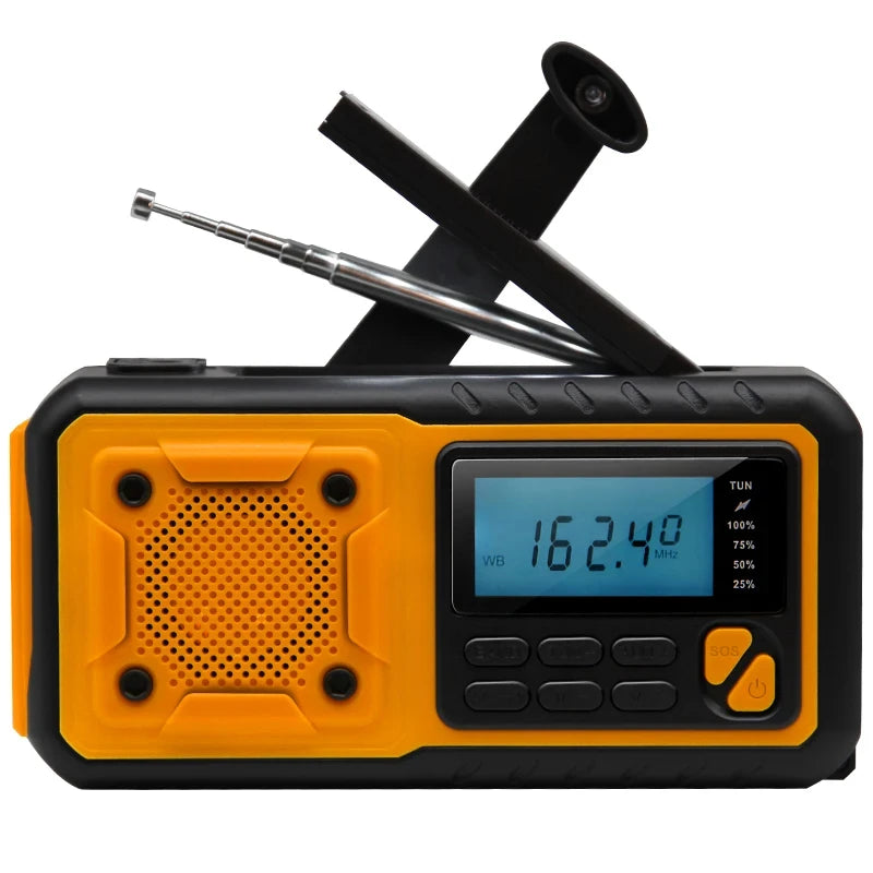 Portable Emergency Solar Hand Crank Radio with Power Bank