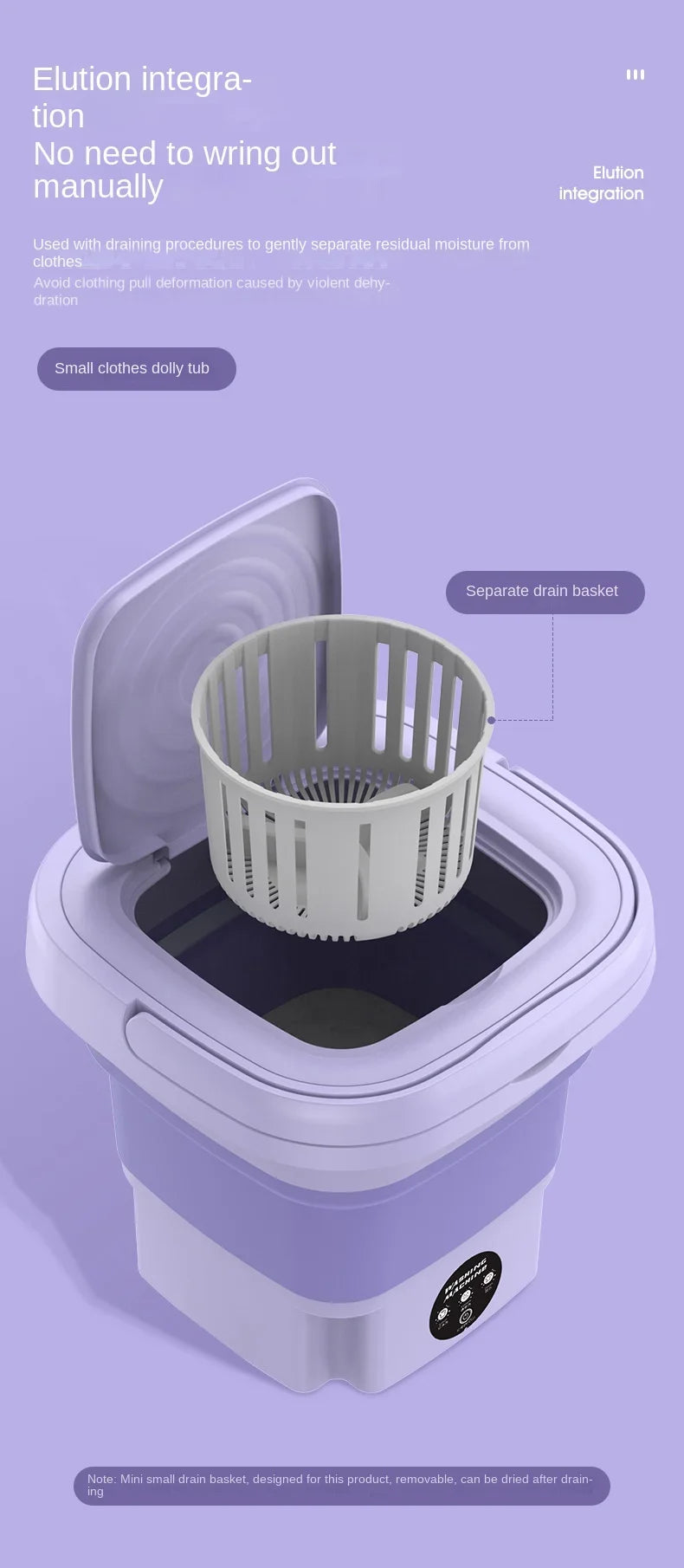 Portable Folding Washing Machine for Underwear and Socks