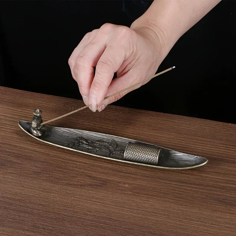 Fishing Boat Incense Stick Holder for Zen Home Decor
