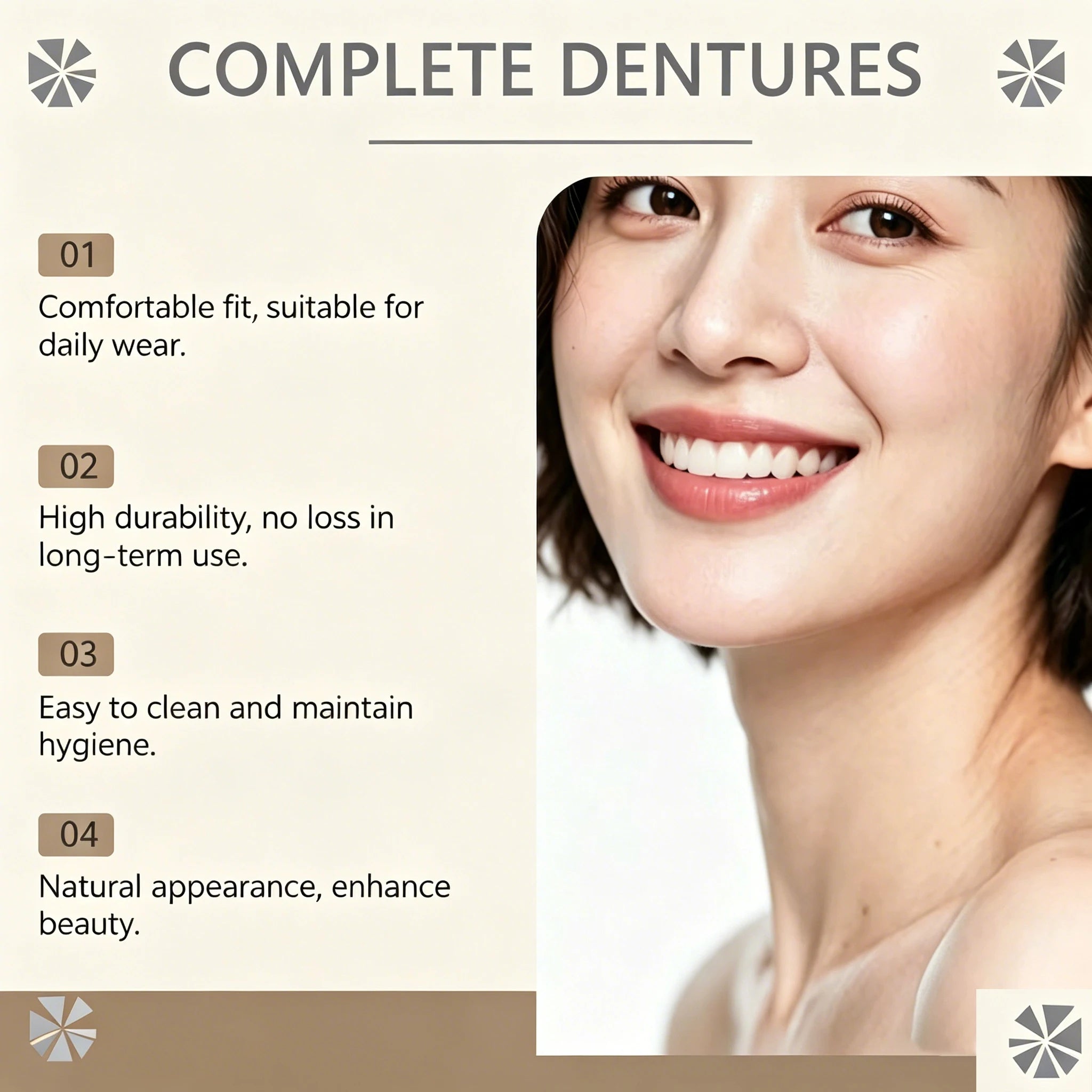 Comfortable Realistic Silicone Upper and Lower Dentures - 4