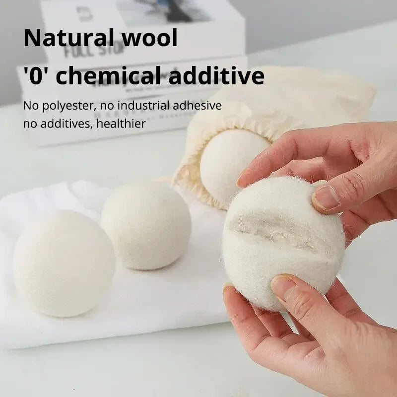 Reusable Natural Wool Laundry Dryer Balls - 5