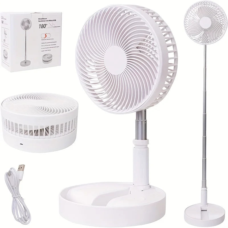 Portable Retractable Folding Fan with Remote Control