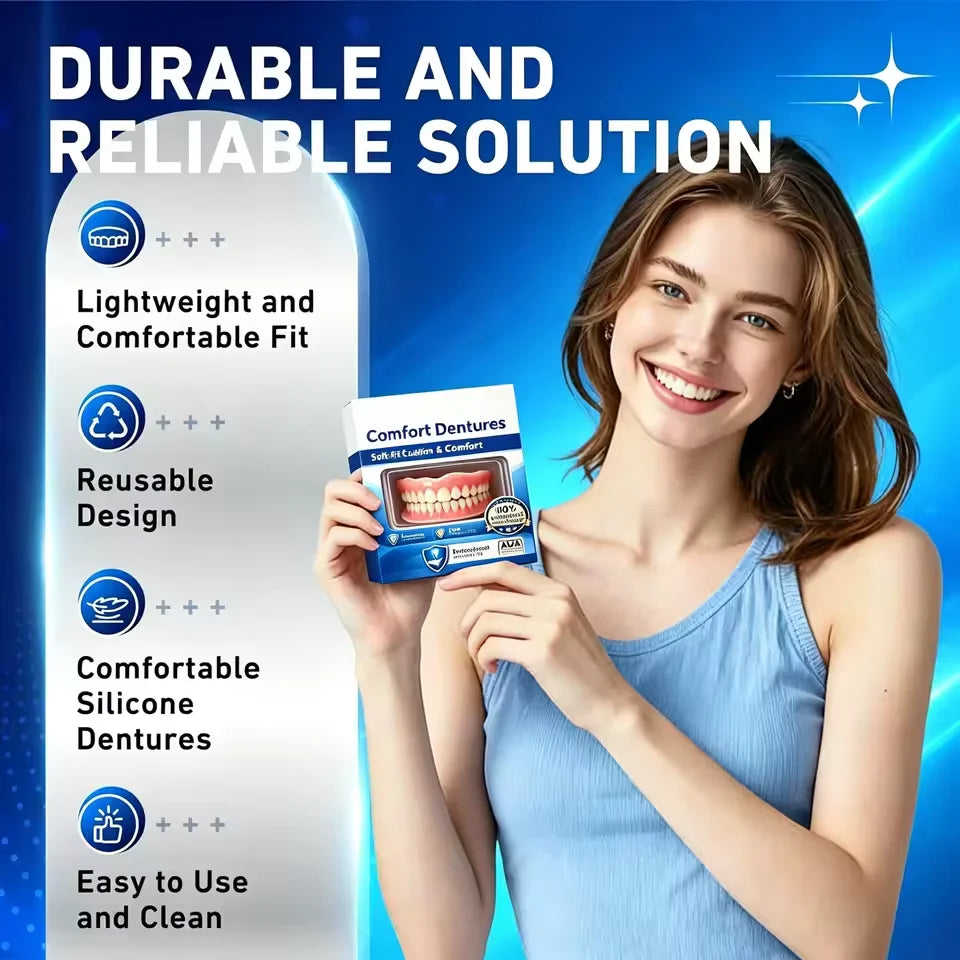 Comfort Fit Silicone Dentures for Instant Natural Smile