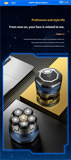 6D Electric Rotary Head Shaver for Men