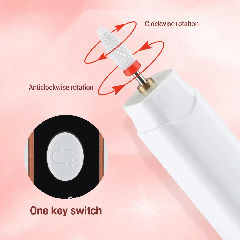 Electric Manicure and Pedicure Nail Drill File Kit