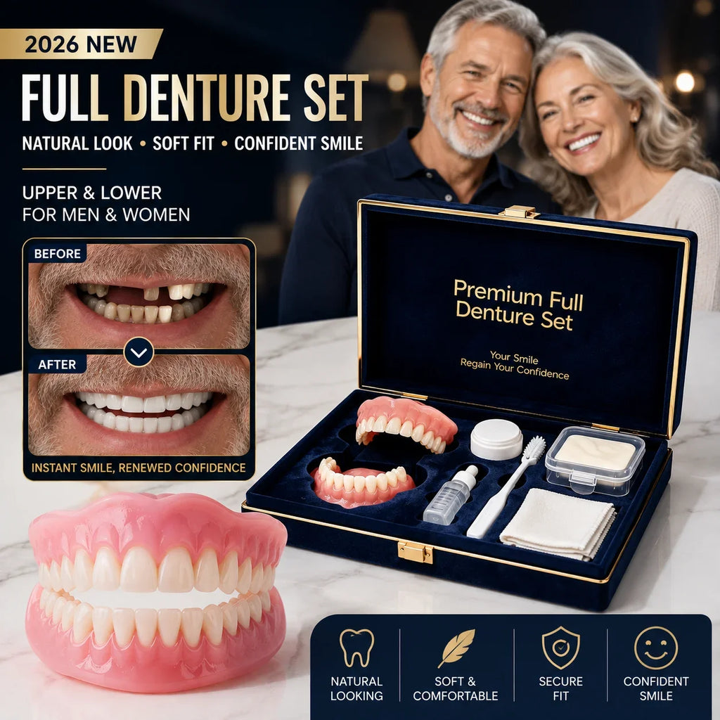 Temporary Comfort Fit Full Denture Set for Instant Smile