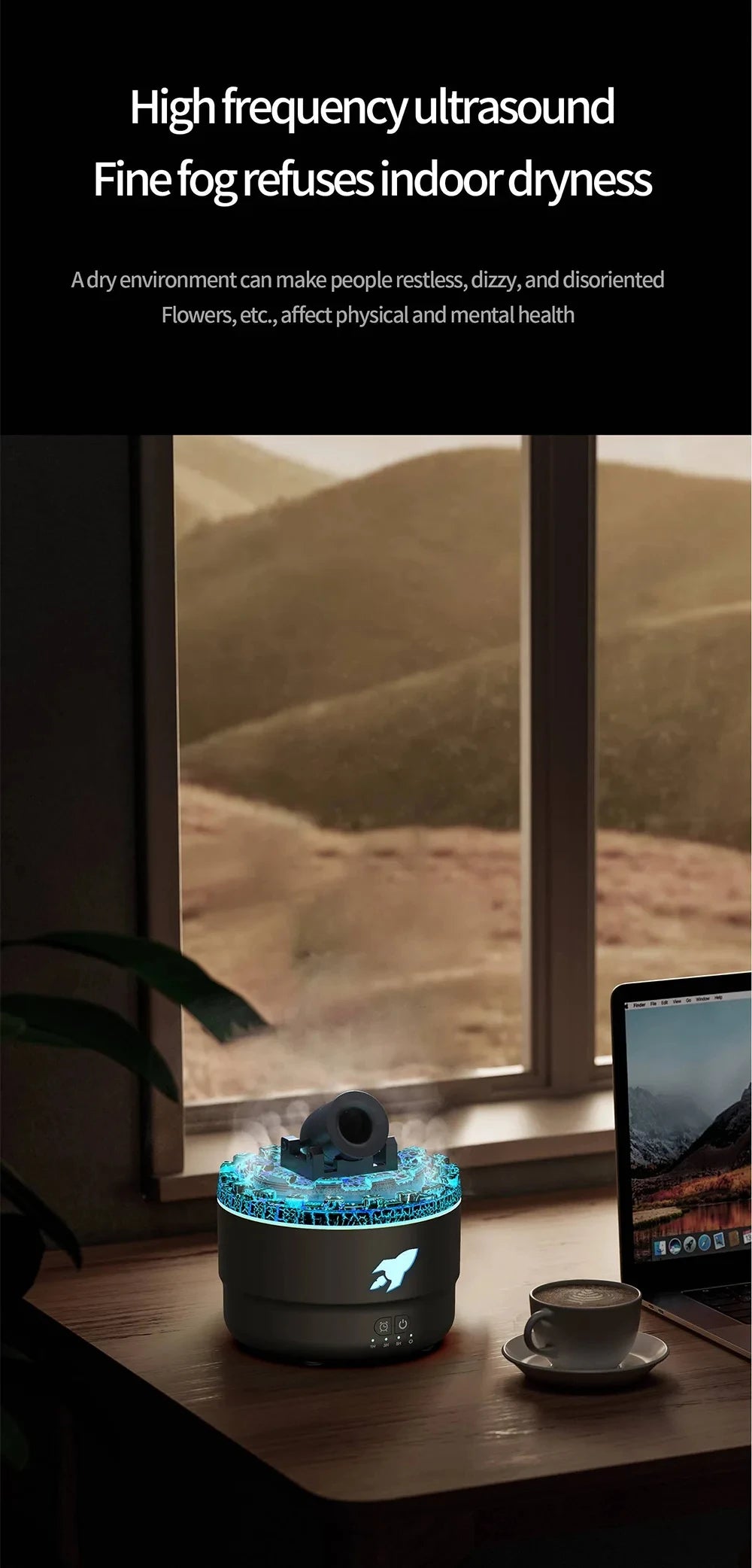 Ultrasonic Essential Oil Diffuser and Humidifier with LED Night Light - 12