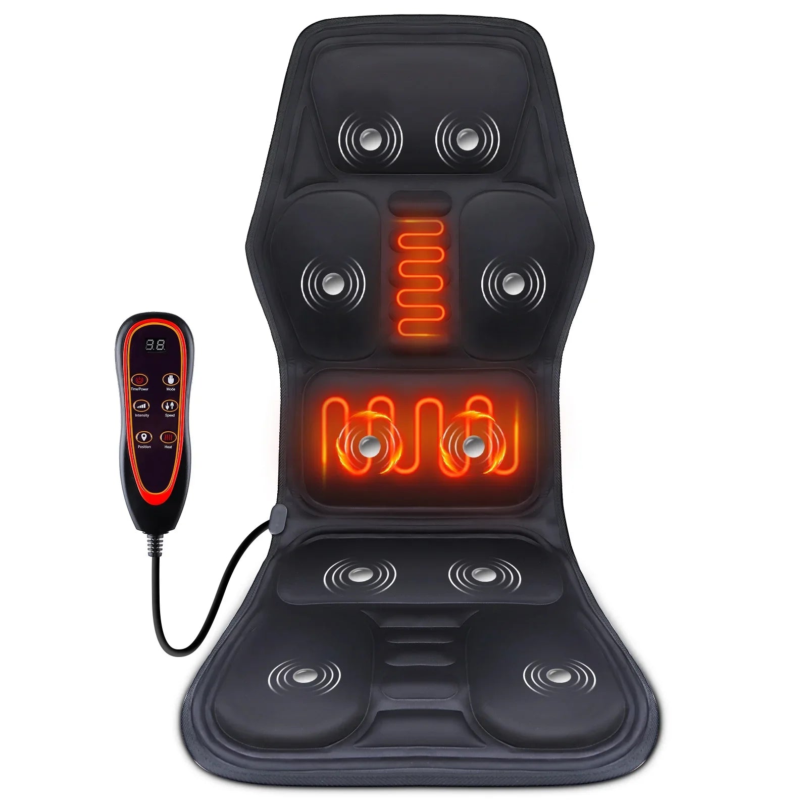 Full-Body Electric Heated Massage Chair Cushion for Home and Car - 1