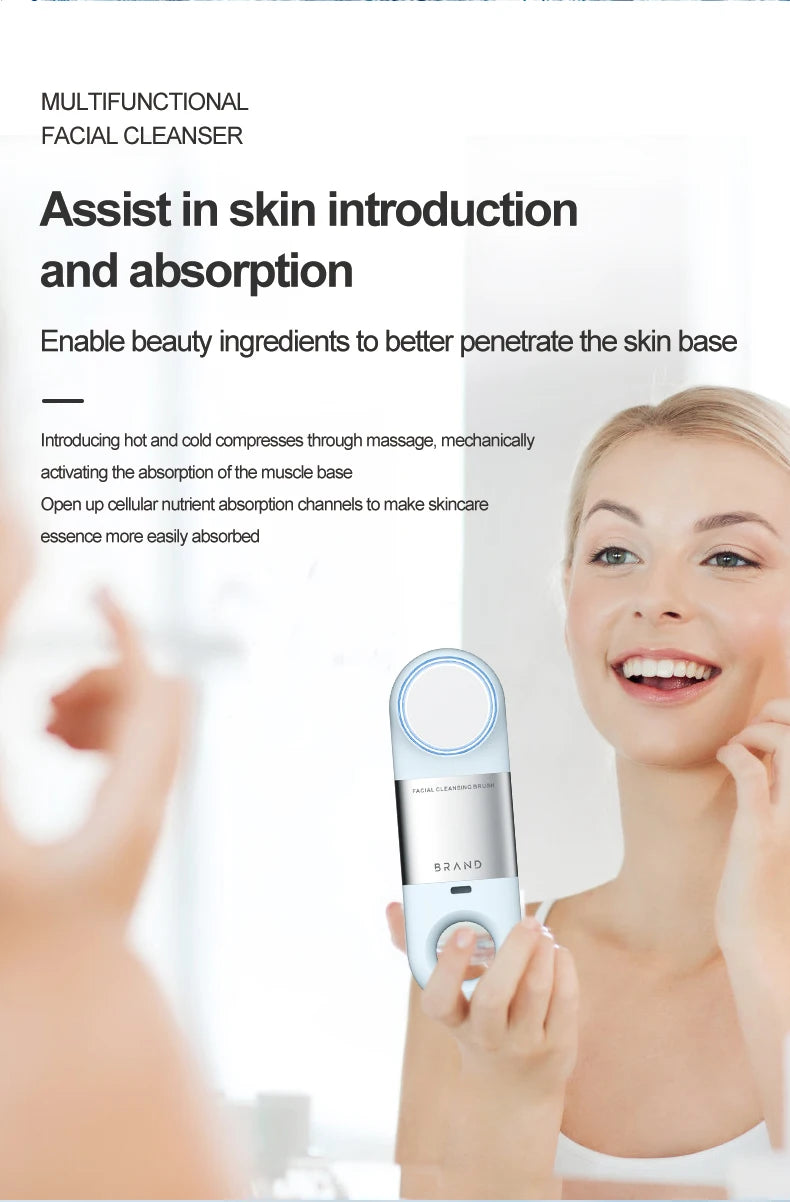 Hot and Cold Sonic Facial Cleansing Brush - 15