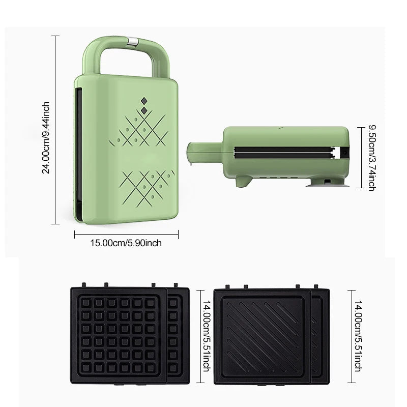 Multifunction Electric Sandwich and Waffle Maker