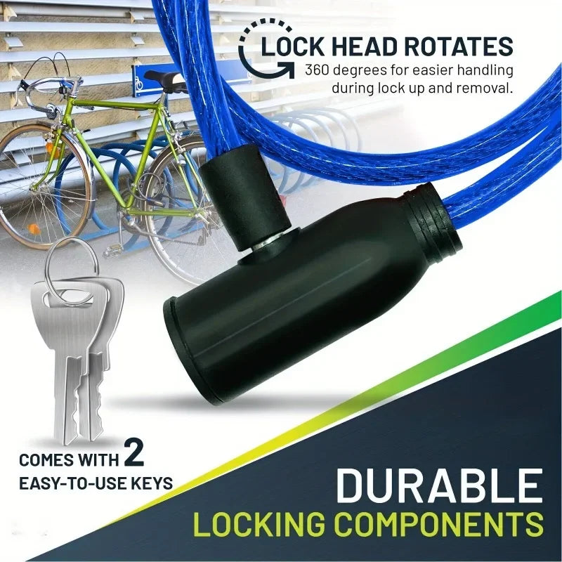 Heavy Duty Anti-Theft Steel Cable Bike Lock - 1