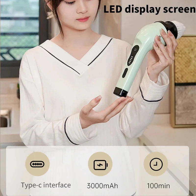 9-in-1 Electric Cordless Spin Scrubber for Deep Home Cleaning - 4