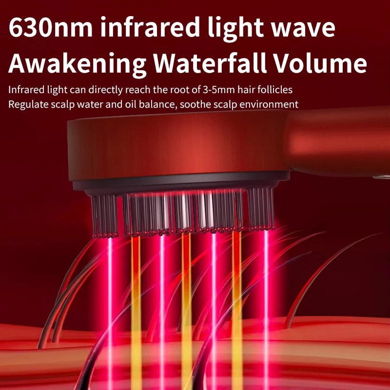 Electric Scalp Vibration Massage Comb with Red Light Therapy - 4