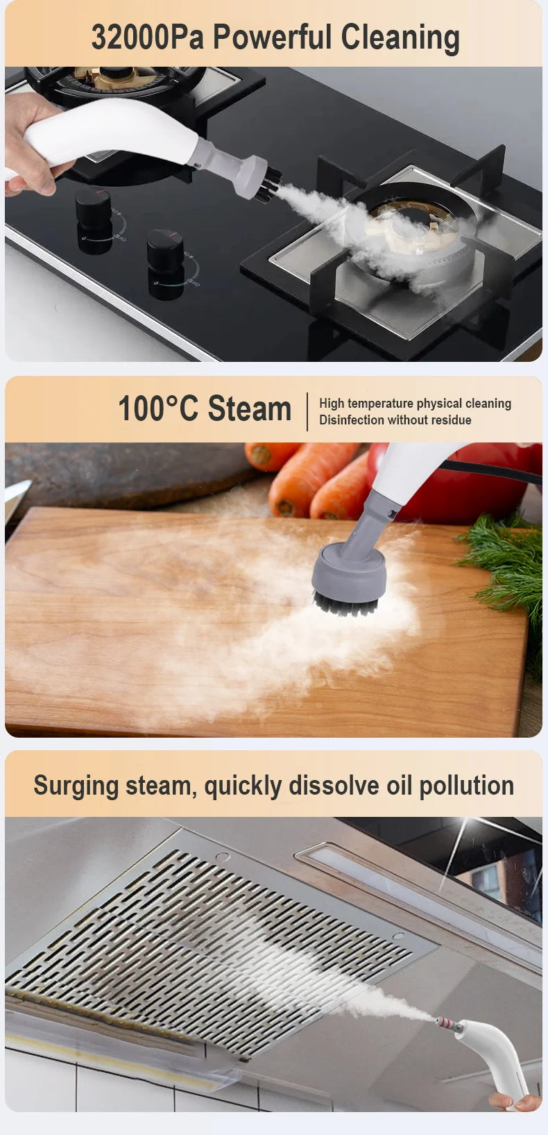 Portable Handheld High-Pressure Steam Cleaner for Home and Auto