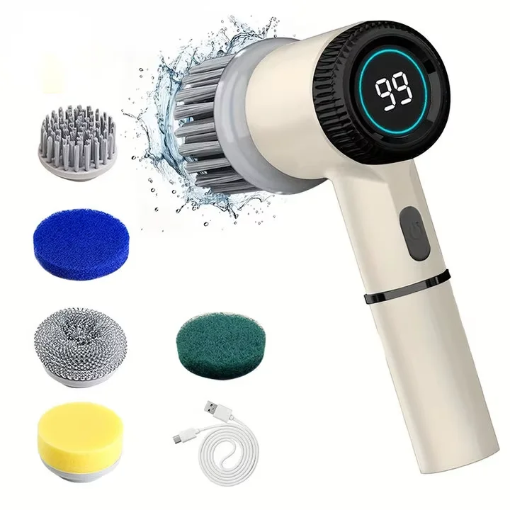 Electric Power Spin Scrubber with 5 Replaceable Brush Heads - 17