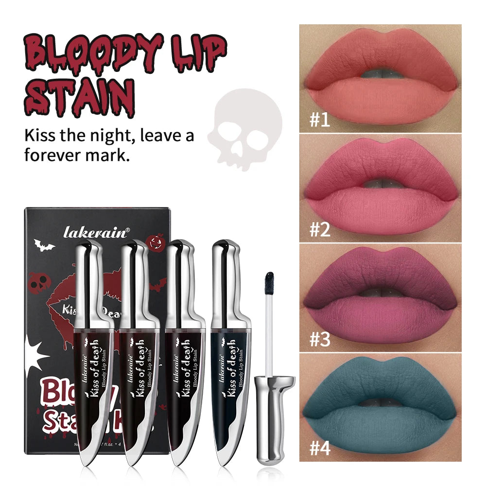 Bloody Matte Liquid Lip Stain for Halloween and Gothic Makeup