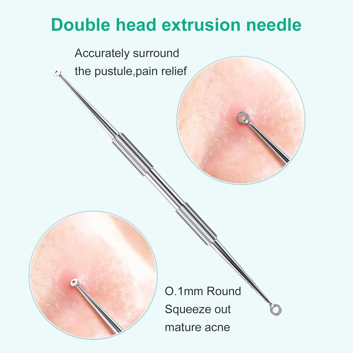 Professional Stainless Steel Blackhead and Pimple Extractor Tool Kit