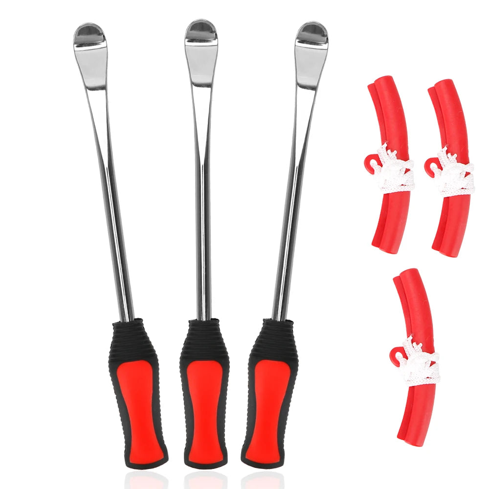 Motorcycle and Bicycle Tire Changing Lever Tool Kit with Rim Protectors